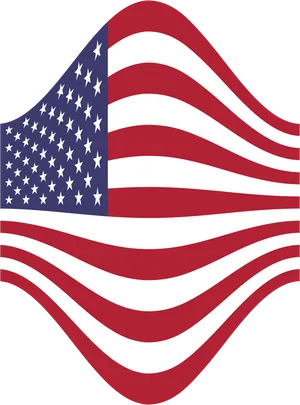American Flag Wavy Graphic PNG