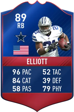 American Football Player Card Elliott PNG