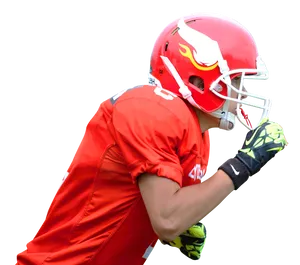 American Football Player Ready For Action PNG image
