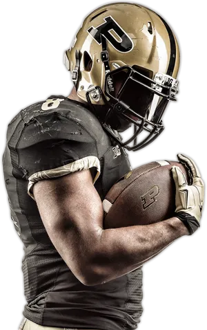 American Football Player Ready For Game PNG