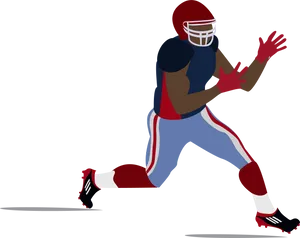 American Football Player Running Vector PNG image