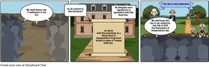American Independence Declaration Comic Strip PNG image