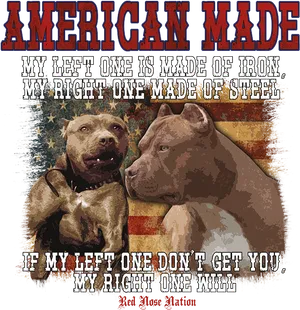 American Made Pitbulls Patriotic Poster PNG image