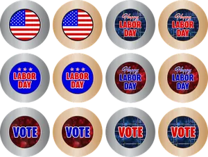 American Patriotic Buttons Collection