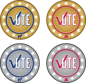 American Political Party Voting Icons
