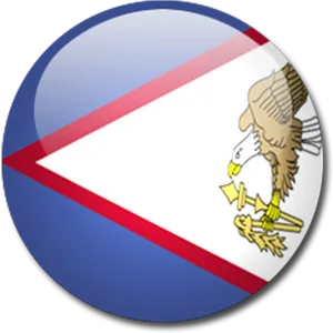 American Samoa Flag Button PNG image