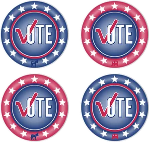 American Voting Buttons Set