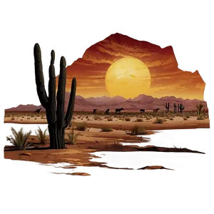 American Western Desert Scene PNG 05212024