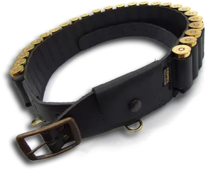 Ammunition Belt Black Leather PNG