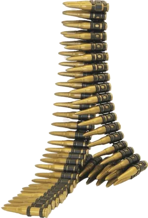Ammunition Belt Curving Upward PNG image