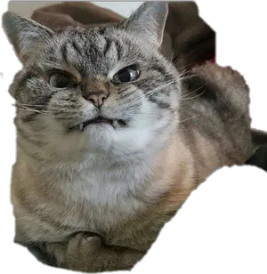 Amused Grumpy Cat Expression PNG image