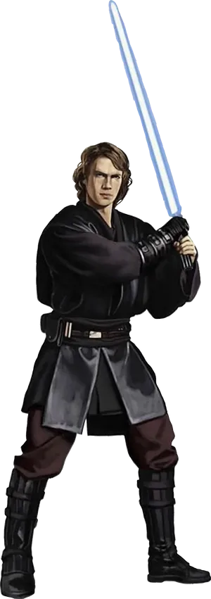 Anakin Skywalker With Lightsaber Star Wars PNG image