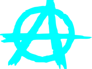Anarchy Symbol Aqua Background PNG image