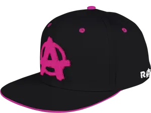 Anarchy Symbol Black Pink Cap PNG image
