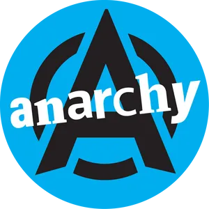 Anarchy Symbol Blue Background PNG image