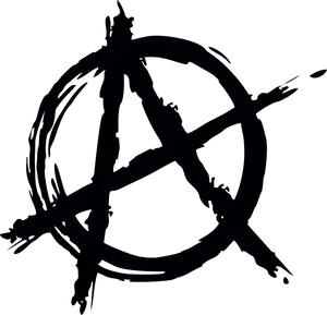 Anarchy Symbol Grunge Style PNG image