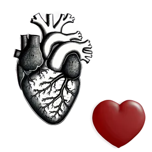 Anatomical Heart Black And White PNG Lhg