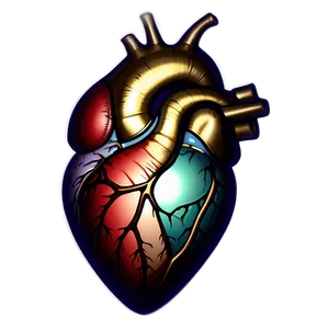 Anatomical Heart Engraving PNG 06122024 PNG