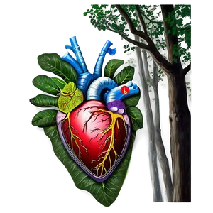 Anatomical Heart In Nature PNG 06122024 PNG
