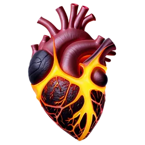 Anatomical Heart On Fire PNG Nfg PNG