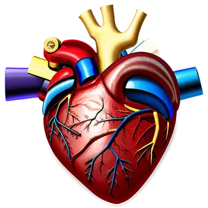 Anatomical Heart With Arrows PNG 49