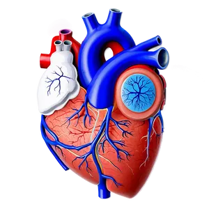 Anatomical Heart With Veins PNG 06122024
