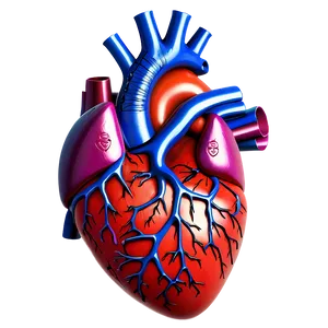 Anatomical Heart With Veins PNG Tsi65 PNG