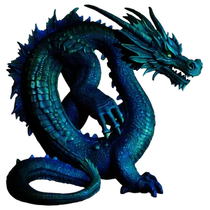 Ancient Blue Dragon Statue Png Pmx90 PNG image