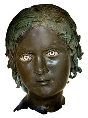 Ancient Bronze Girl Statue