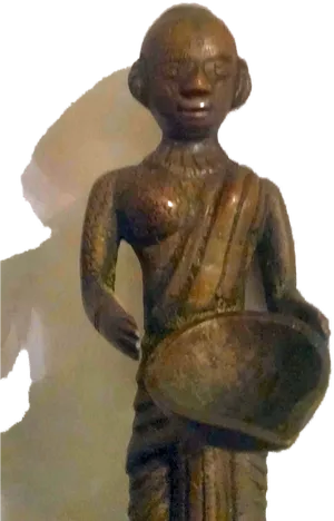 Ancient Buddhist Monk Statue PNG image