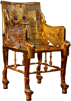 Ancient Egyptian Golden Throne PNG image