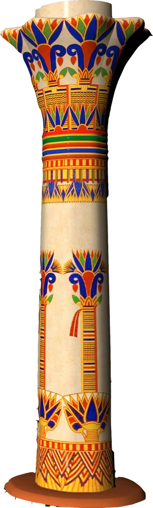 Ancient Egyptian Style Decorative Pillar PNG image