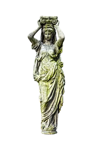 Ancient Female Figure Carrying Urn Statue