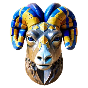 Ancient Ram Head Statue PNG 06292024