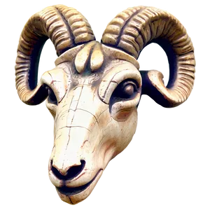 Ancient Ram Head Statue PNG Kgu97