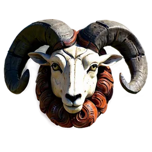 Ancient Ram Head Statue PNG Tlj