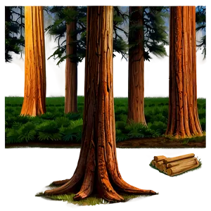 Ancient Sequoia Trees PNG 05042024