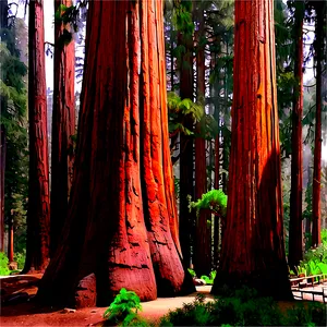 Ancient Sequoia Trees PNG 05042024