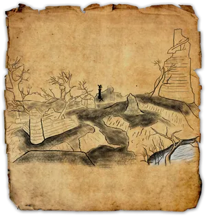 Ancient Treasure Map Illustration PNG image