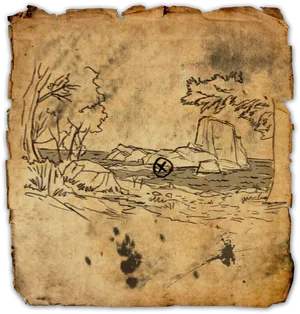 Ancient Treasure Map Sketch PNG image