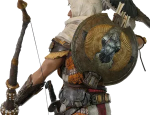 Ancient Warrior Archery Stance PNG image