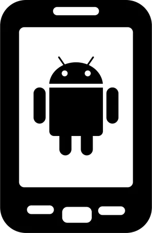 Android Logo Outlineon Phone Screen