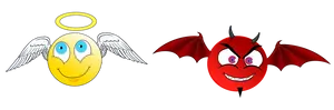 Angel_and_ Devil_ Emoji_ Style PNG image