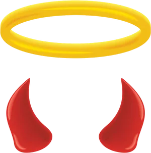 Angel Haloand Devil Horns PNG