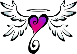 Angel Heart Tattoo Design PNG image