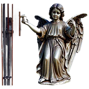 Angel Holding Cross Statue Png Sqm PNG image