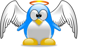 Angel Penguin Cartoon Illustration
