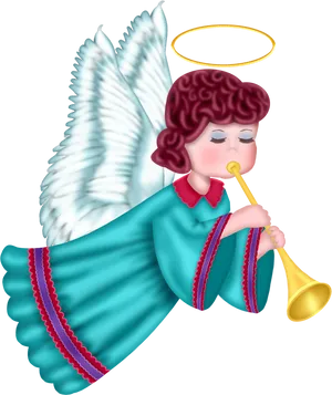 Angel Playing Trumpet Illustration