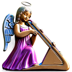 Angel With Harp Figure PNG 06202024 PNG