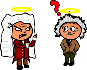Angelic Dispute Cartoon Einstein